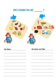 English Worksheet: Paddington and food