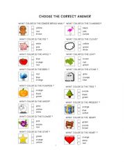 English Worksheet: Colors