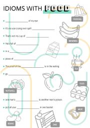 English Worksheet: Idioms with FOOD