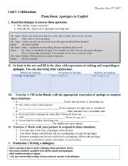 English Worksheet: Apologizing worksheet