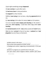 English Worksheet: narrative tenses