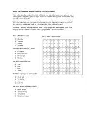 English Worksheet: Future Reading Comprehension