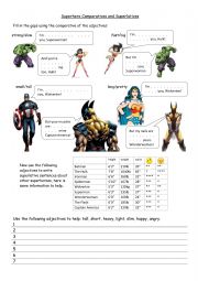 Comparatives and superlatives with Superheros