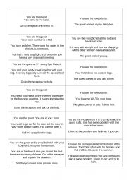 English Worksheet: In the Hotel Role Plays 