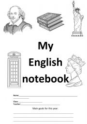 English Worksheet: ESL notebook cover