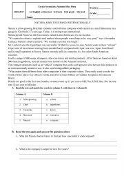 English Worksheet: written test