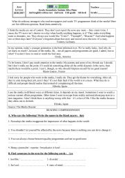 English Worksheet: written test