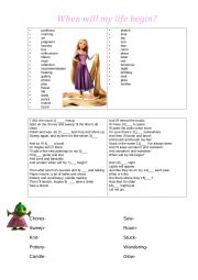 English Worksheet: Rapunzel