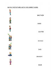 English Worksheet: match the picture with the correct word