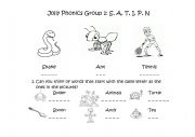 English Worksheet: Reading, writing and phonetics exercise to practise together with jolly phonics videos