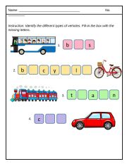 English Worksheet: Transportation