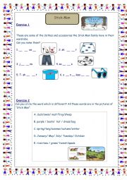 Stick Man-clothes and revision activities