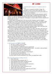 English Worksheet: MI  LUNA