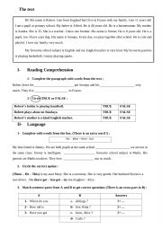 English Worksheet: Test