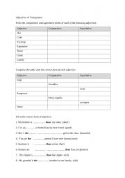 English Worksheet: Adjectives 