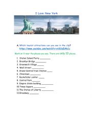 English Worksheet: I love NY