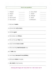 English Worksheet: WH questions