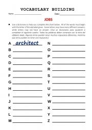 English Worksheet: vocabulary jobs