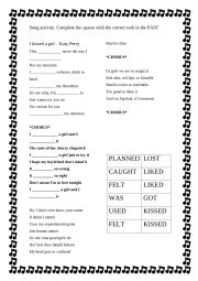 English Worksheet: Past Simple Song 