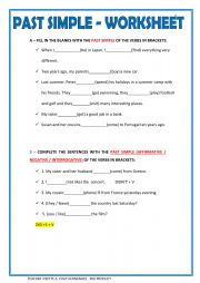 English Worksheet: SIMPLE PAST