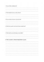 English Worksheet: Your diet test