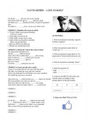 English Worksheet: Love yourself 