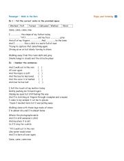English Worksheet: listening - song