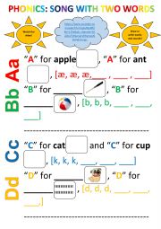 PHONICS - SONG WITH TWO WORDS