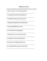 English Worksheet: Adverbs of time