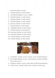 English Worksheet: Verb (infinitive vs -verb)