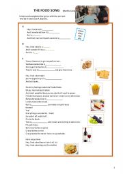 English Worksheet: FOOD Song