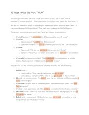 English Worksheet: 43 Ways to use the word 