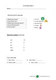 1st grade quiz