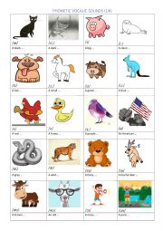 English Worksheet: Phonetic Vocalic Sounds