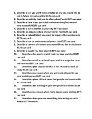 English Worksheet: IELTS speaking topics