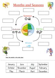 English Worksheet: Months and seasons