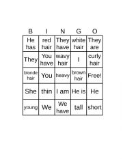 BINGO Describe a Person