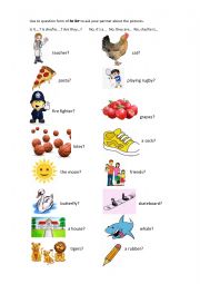 English Worksheet: To Be speaking practice A1/2