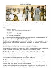 English Worksheet: The Christmas Truce - reading comprehension