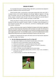 English Worksheet: ORIGIN OF SHINTY