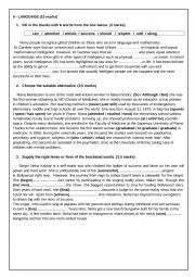 English Worksheet: end term test 1 first form