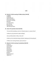 English Worksheet: quiz