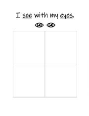 English Worksheet: Five senses comprehension drawing