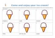 English Worksheet: ice cream 