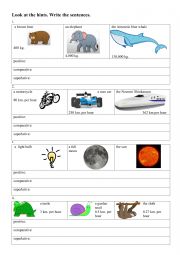 Positive Comparative and Superlative forms