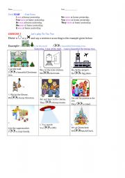 English Worksheet: WAS/WERE      TIC TAC TOE