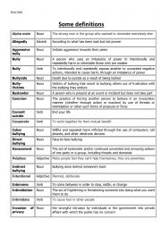 English Worksheet: Bullying