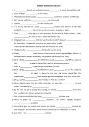 English Worksheet: Mixed tenses exercises