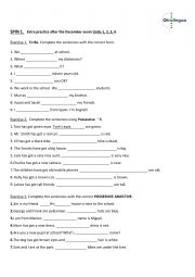 English Worksheet: Extra practice after 1st Term exam - Spin 1 / Wonderful World 1