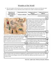 English Worksheet: wonders of the world